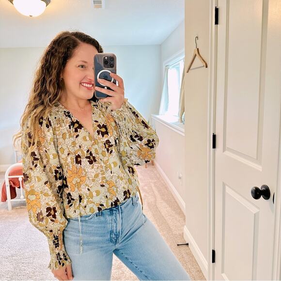 Rebecca Taylor Floral Blouse Long Sleeve Top Small - Picture 1 of 11